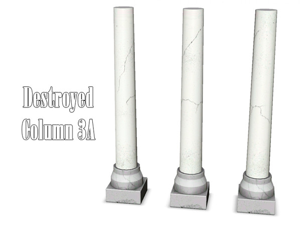 Sims 3 — Destroyed Column 3A by Kiolometro — Destroyed columns for your old house. One-floor-column placed as normal