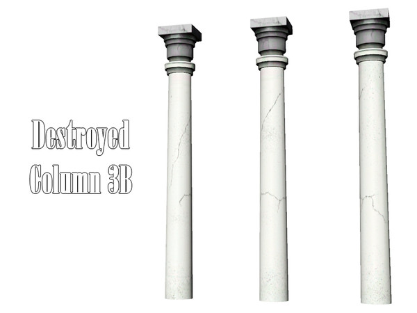 Sims 3 — Destroyed Column 3B by Kiolometro — Destroyed columns for your old house. One-floor-column placed as normal