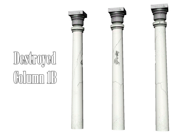 Sims 3 — Destroyed Column 1B by Kiolometro — Destroyed columns for your old house. One-floor-column placed as normal