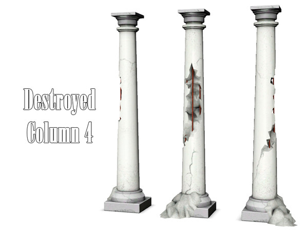 Sims 3 — Destroyed Column 4 by Kiolometro — Destroyed columns for your old house. One-floor-column placed as normal
