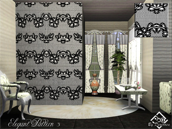 Sims 3 — Elegant Pattern 3 by Devirose — Ideal for classic or modern environments and surfaces and clothes.Base Game