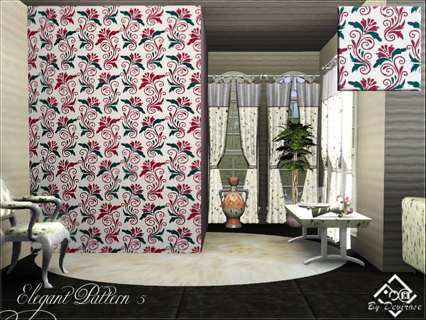 Sims 3 — Elegant Pattern 5 by Devirose — Ideal for classic or modern environments and surfaces.Base Game Compatible, no