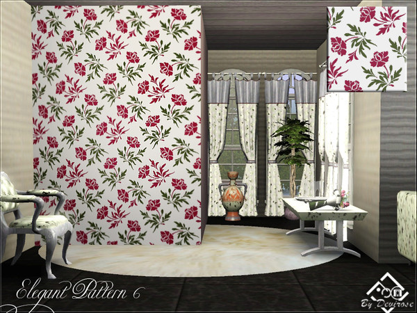 Sims 3 — Elegant Pattern 6 by Devirose — Ideal for classic or modern environments and surfaces.Base Game Compatible, no