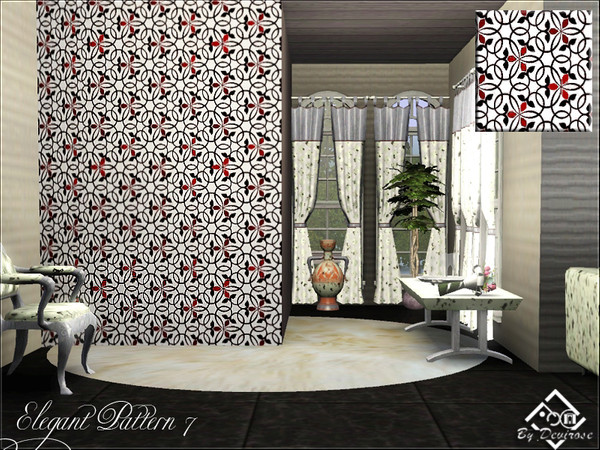Sims 3 — Elegant Pattern 7 by Devirose — Ideal for classic or modern environments and surfaces.Base Game Compatible, no