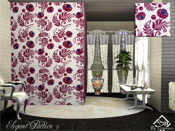 Sims 3 — Elegant Pattern 9 by Devirose — Ideal for classic or modern environments and surfaces.Base Game Compatible, no