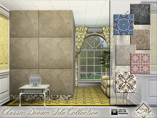 Sims 3 — Classic Dream Tile Collection by Devirose — The set includes six patterns ideal for tile and for classic