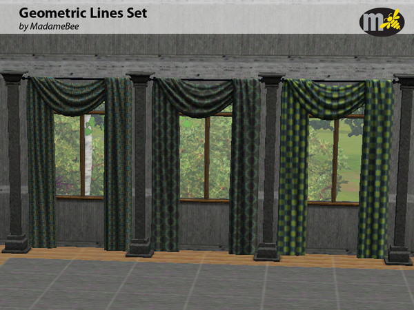 Sims 3 — Geometric Lines by MadameBee — I used one, simple line design and arranged it three different ways to get some