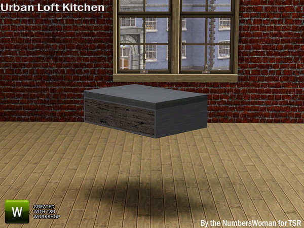 Sims 3 — Modern Urban Rustic Loft Kitchen Short Counter by TheNumbersWoman — Urban life, urban times, urban living.The