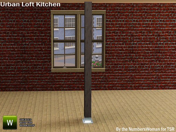Sims 3 — Modern Urban Rustic Loft Kitchen Column by TheNumbersWoman — Urban life, urban times, urban living.The