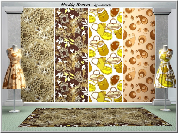 Sims 3 — Mostly Brown_marcorse by marcorse — Four patterns in the brown colour range. 2 Themed [Freedom and Handbags], 1
