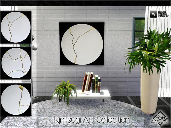 Sims 3 — Kintsugi Art Collection by Devirose — From the ancient Japanese art:the Kintsugi. These three paintings are
