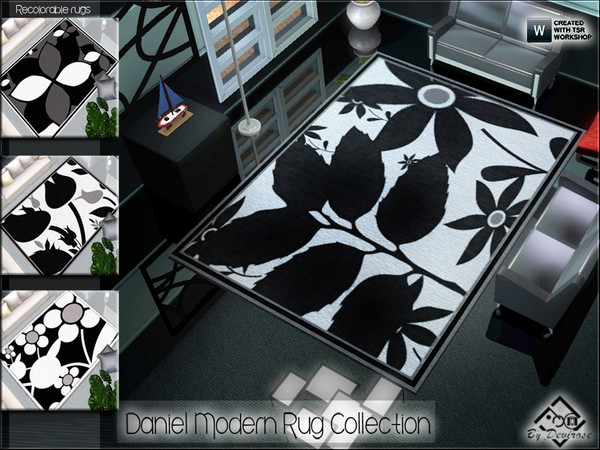 Sims 3 — Daniel Modern Rug Collection by Devirose — The set includes 4 rugs, recolorable, with motifs of stylized