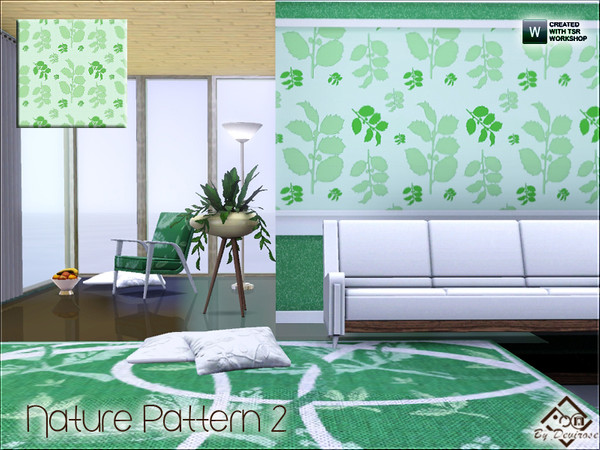 Sims 3 — Nature Pattern 2 by Devirose — Pattern in the designs of nature,in soft colors. Base Game Compatible,no need