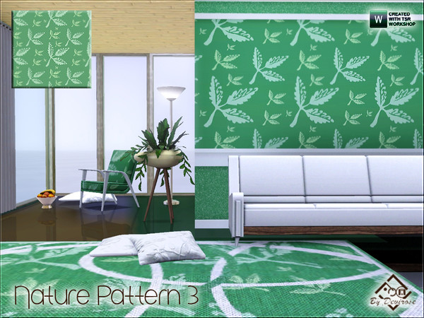 Sims 3 — Nature Pattern 3 by Devirose — Pattern in the designs of nature,in soft colors. Base Game Compatible,no need