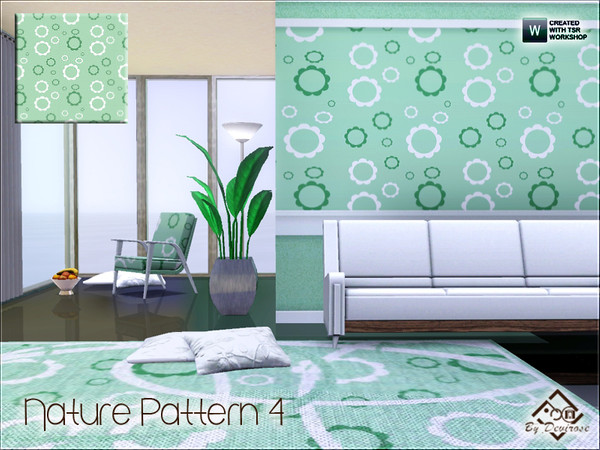 Sims 3 — Nature Pattern 4 by Devirose — Pattern in the designs of nature,in soft colors. Base Game Compatible,no need