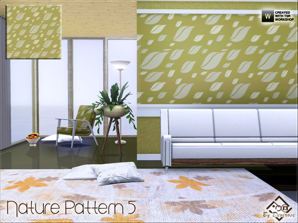 Sims 3 — Nature Pattern 5 by Devirose — Pattern in the designs of nature,in soft colors. Base Game Compatible,no need