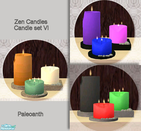 Sims 2 — Candle set VI-Zen Candles by Paleoanth — A small set of Zen candles to soothe your agitated sims. Done by