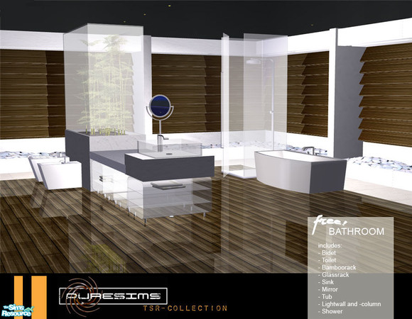 Sims 2 — Bathroom free! by Sasilia — The matching Bathroom for the modern free!-Serie. Includes 10 new Meshes with a