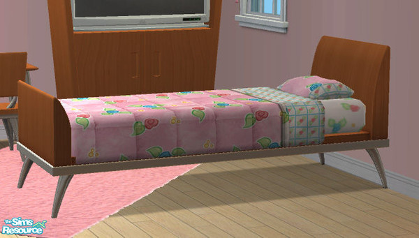 Sims 2 — Atomic Age Add-ons - Single Bed MESH by Simaddict99 — Single Atomic Age bed. Uses Maxis Double Atomic