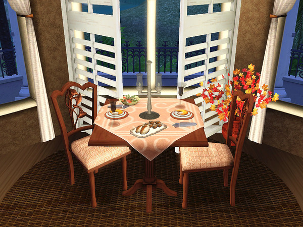 Sims 3 — Durham Fine Dining by Rennara — A never-ending table...that's what makes this addition to Durham Series unique.