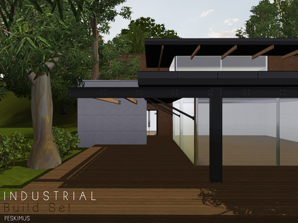 Sims 3 — Industrial Build Set by peskimus — A set of 5 items made form recycled wood and metal to Industrialise your