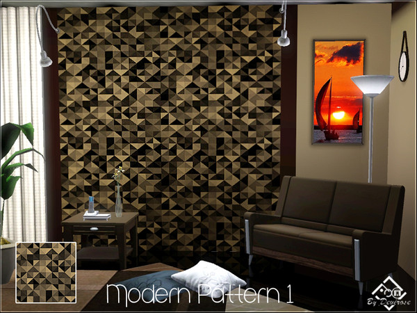 Sims 3 — Modern Pattern 1 by Devirose — Modern recolorable pattern in 2/3-level of recoloring. Ideal for any area