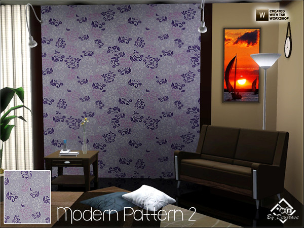 Sims 3 — Modern Pattern 2 by Devirose — Modern recolorable pattern in 2/3-level of recoloring. Ideal for any area