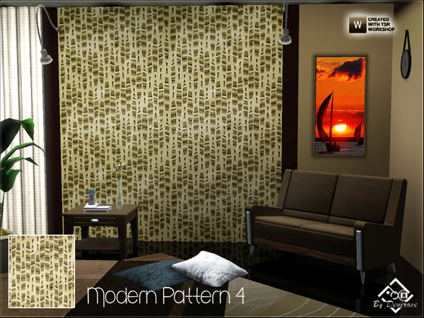 Sims 3 — Modern Pattern 4 by Devirose — Modern recolorable pattern in 2/3-level of recoloring. Ideal for any area