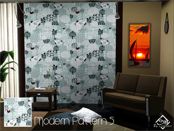 Sims 3 — Modern Pattern 5 by Devirose — Modern recolorable pattern in 2/3-level of recoloring. Ideal for any area