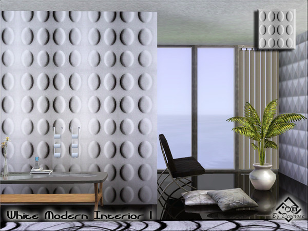 Sims 3 — White Modern Interior 1 by Devirose — White masonry ideal for sophisticated environments or for any surface you