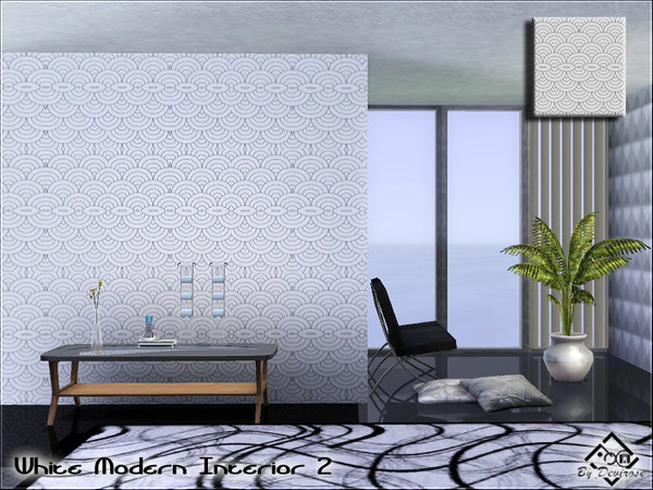 Sims 3 — White Modern Interior 2 by Devirose — White masonry ideal for sophisticated environments or for any surface you