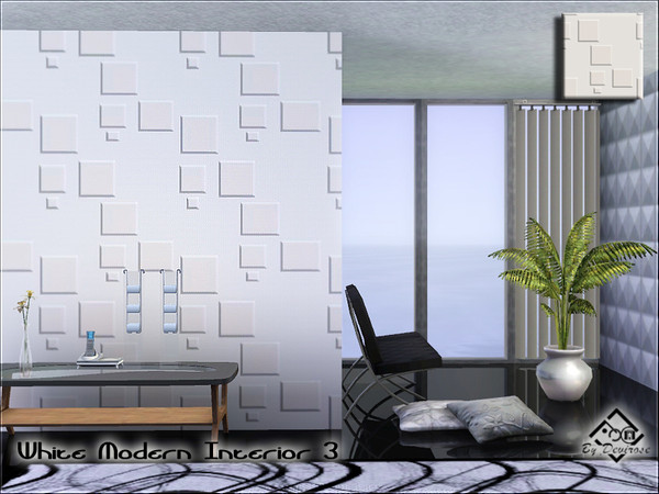 Sims 3 — White Modern Interior 3 by Devirose — White masonry ideal for sophisticated environments or for any surface you