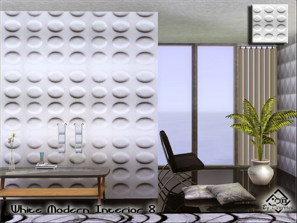Sims 3 — White Modern Interior 8 by Devirose — White masonry ideal for sophisticated environments or for any surface you