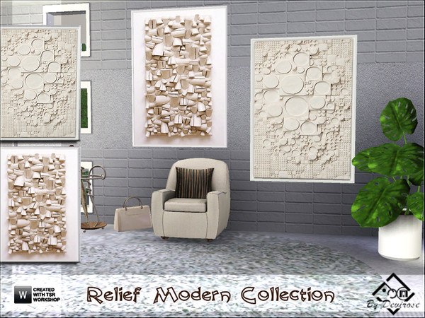 Sims 3 — Relief Modern Collection by Devirose — If you love modern and abstract reliefs, you can not miss these