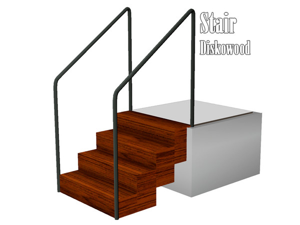 Sims 3 — Staircase Diskowood by Kiolometro — Stairs and decor for her. Perfect for modern houses. Items easily combined