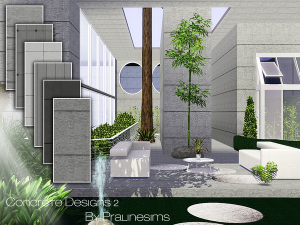 Sims 3 — Concrete Designs 2 by Pralinesims — By Pralinesims