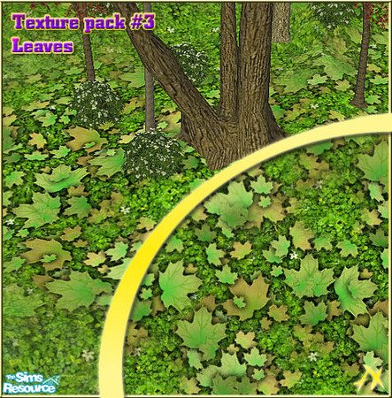 Sims 2 — TP#3 - Leaves by Axanterre — Plants covered in large greenish maple leaves. [You can use this outside TSR, but