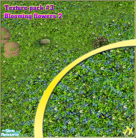 Sims 2 — TP#3 - Blooming Flowers 2 by Axanterre — Tiny green plants with delicate white and blue blossoms. [You can use