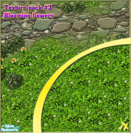 Sims 2 — TP#3 - Blooming Flowers 1 by Axanterre — Tiny green plants with delicate white blossoms. [You can use this