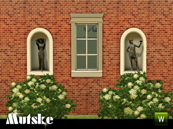 Sims 3 — Caesar's Pathway Middle 2x1 Single Window by Mutske — Matching the Caesar's Pathway doors. 4 Recolorable parts.