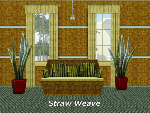 Sims 3 — Straw Weave_whisperingsim by whisperingsim — A woven straw pattern by whisperingsim with three recolorable
