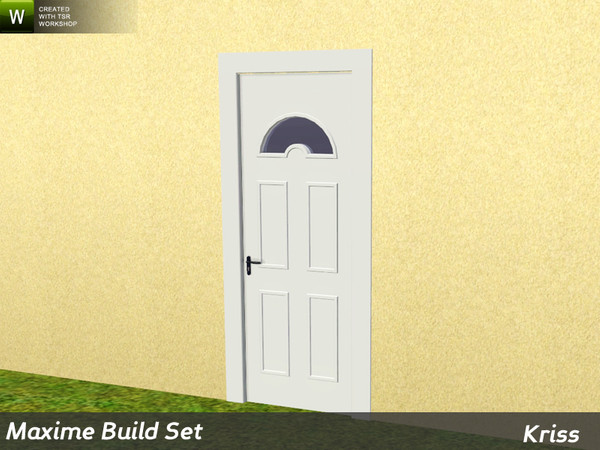 Sims 3 — Maxime Single Entrance Door with Glass 2-tile by Kriss — Rustic elegance whether it's the countryside in
