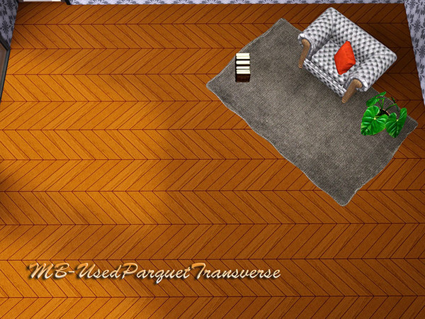 Sims 3 — MB-UsedParquetTransverse by matomibotaki — Acrossed wooden parquet pattern with 4 recolorable palettes, to find