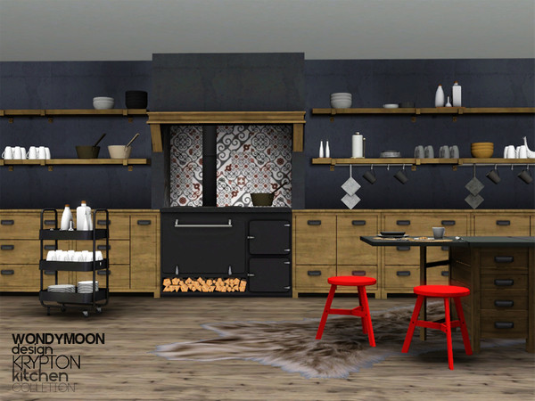Sims 3 — Krypton Kitchen by wondymoon — - Krypton Kitchen - wondymoon@TSR - Aug'2014 - All objects are recolorable. - Set