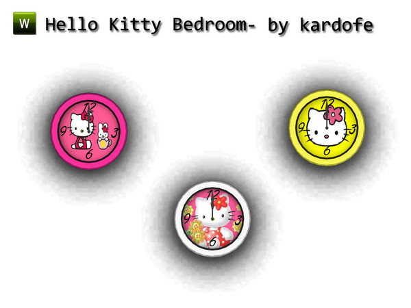 Sims 3 — kar_HelloKitty_clock by kardofe — Clock wall by kardofe