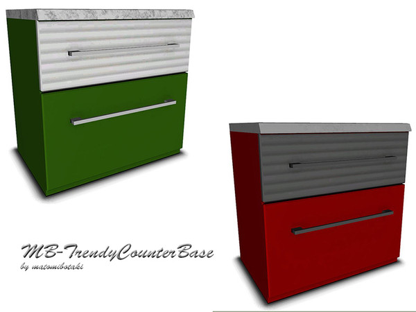 Sims 3 — MB-TrendyCounterBase by matomibotaki — MB-TrendyCounter, new base counter mesh with 3 recolorable areas and