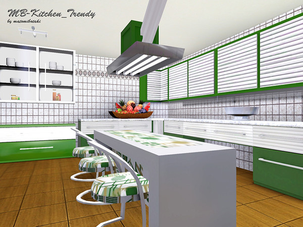 Sims 3 — MB-Kitchen_Trendy by matomibotaki — MB-Kitchen_Trendy, new modern kitchen set with 10 new meshes, partly with