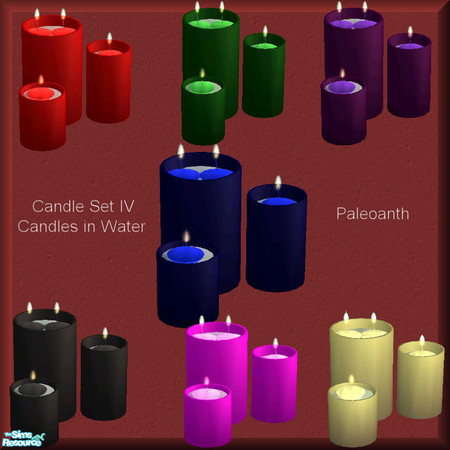 Sims 2 — Candle set IV-Candles in water by Paleoanth — This is part four of the larger candle set. Includes three