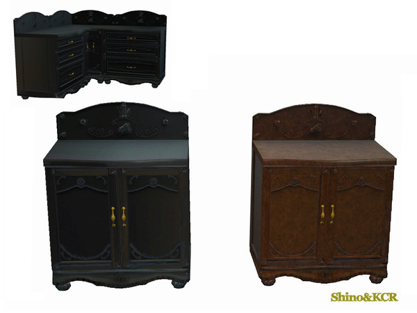 Sims 3 — Kitchen French Quarter - Counter 2 Doors by ShinoKCR — 