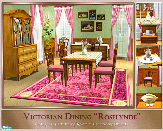 Sims 2 — Roselynde by Cashcraft — The \"Roselynde\" is a Victorian inspired dining room set. The dining room